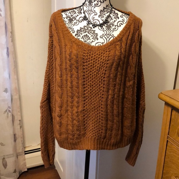 SHEIN Sweaters - Copper Off the Shoulder Sweater Size 2X